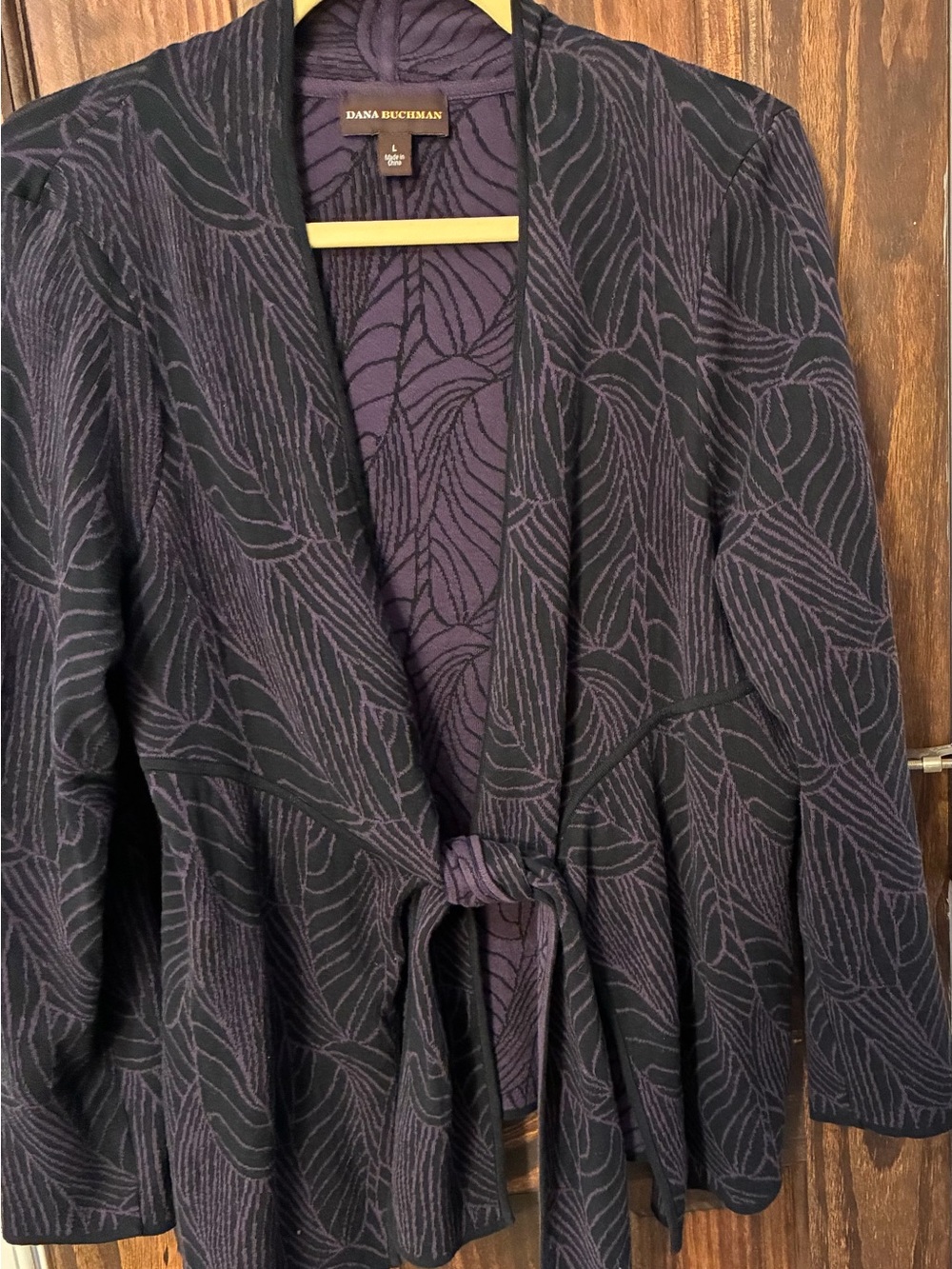 Dana Buchman Purple and Black Patterned Blazer